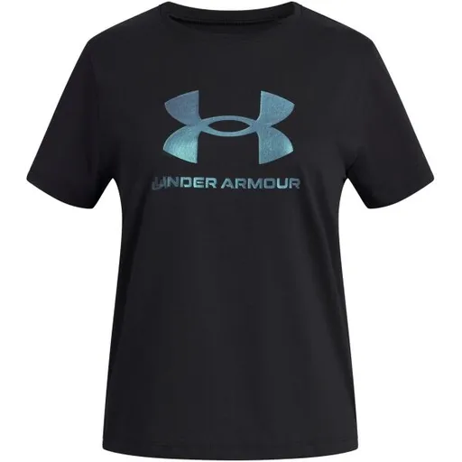 Under Armour RIVAL SHIMMER Dívčí tričko, černá, velikost XS