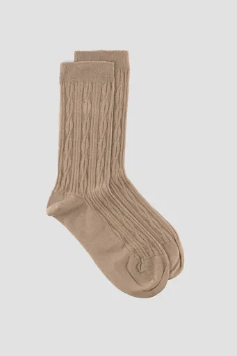PONOŽKY GANT CABLE KNIT SOCKS TAUPE BEIGE