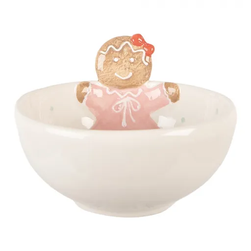 Bílá keramická miska perníček Gingerbread - 18*17*12 cm / 700 ml 6CE2216