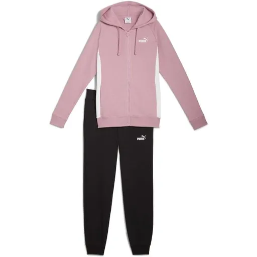 Puma FULL-ZIP HOODED SWEAT SUIT FL Dámská tepláková souprava, růžová, velikost