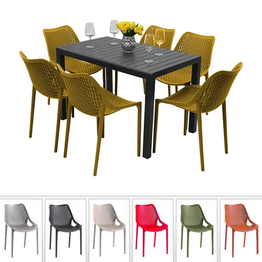 Zahradní sestava DUBLIN/ASTOR 1+6 (různé barvy) černá