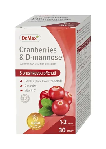 Dr. Max Cranberries & D-mannose 30 žvýkacích tablet