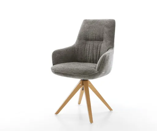 Jídelní židle Zelia-Flex s područkami bouclé měkký tmavě béžová