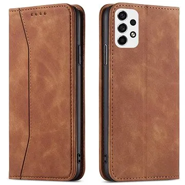 Magnet Fancy knížkové kožené pouzdro na Samsung Galaxy A53 5G, hnědé (HUR249802)