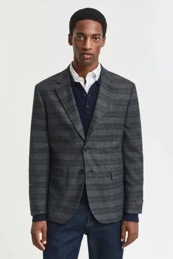 SAKO GANT GLENCHECK SUIT JACKET ANTRACIT MELANGE