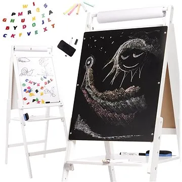 Magnetická dřevěná tabule bílá velká XXL (ikonka_KX5924)