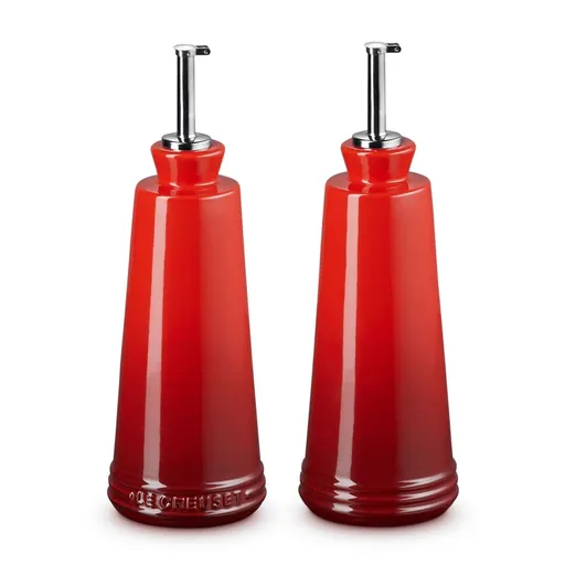 Dávkovač oleje SIGNATURE 300 ml, sada 2 ks, CERISE, kamenina, Le Creuset