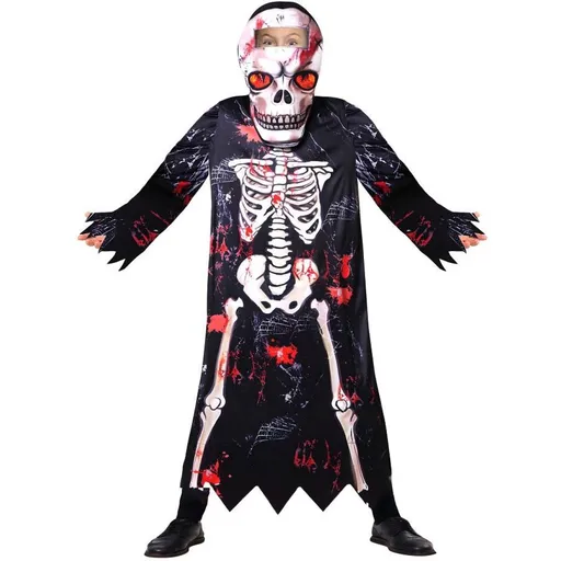 Kostým Kostlivec s maskou klučičí 110-120 cm