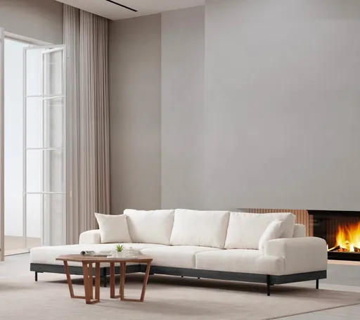 Rohová sedací souprava Eti Black Left - White