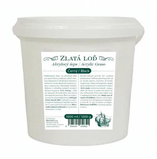 Černý akrylový šeps Zlatá loď 1000ml / 1200g