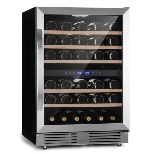 Klarstein Vinovilla 50 Duo, vinotéka, 53 l/17 lahví, 2 zóny, 3barevné skleněné dveře