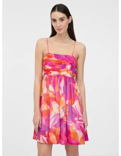 Tmavě růžové dámské šaty ke kolenům