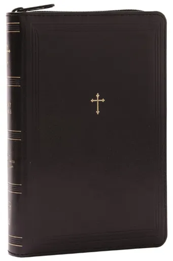 NKJV Compact Paragraph-Style Bible w/ 43,000 Cross References, Black Leathersoft with zipper, Red Letter, Comfort Print: Holy Bible, New King James Ve