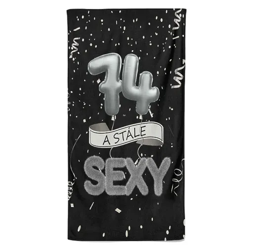 Osuška Stále sexy – černá (věk: 74, Velikost osušky: 100x170cm)