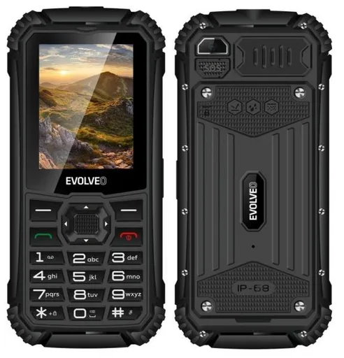 EVOLVEO StrongPhone Q1, vodotěsný odolný Dual SIM telefon, černý