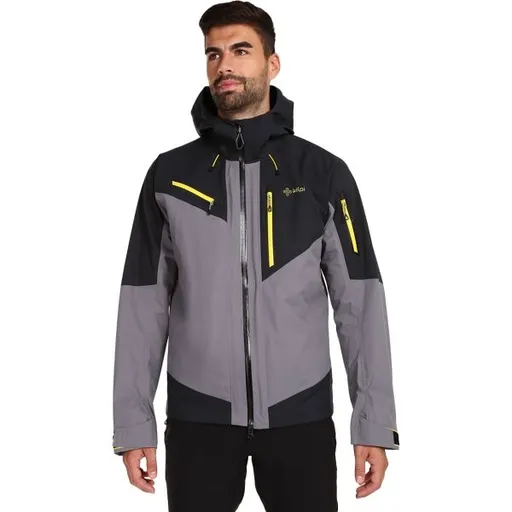 KILPI HASTAR Pánská nepromokavá outdoorová bunda, šedá, velikost XXXL