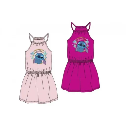 Setino Dívčí šaty - Stitch, tmavě růžové Velikost - děti: 116