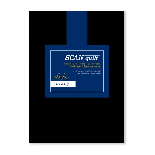 SCANquilt napínací prostěradlo JERSEY ELASTIC LYCRA černá 180 x 200 cm (výška matrace do 30 cm)