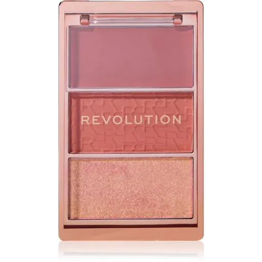 Makeup Revolution Blush Icon Palette paleta tvářenek odstín Aura Points Rose 9.8 g