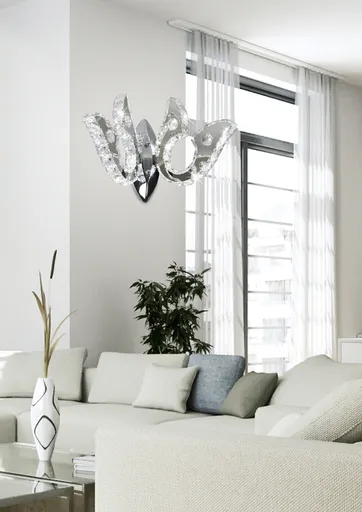 Chromová LED dvojitá nástěnná lampa s krystaly 10W Venezia