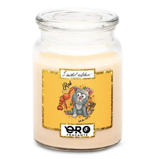 Svíčka Kočičí znamení – rak (Vůně svíčky: Vanilka)