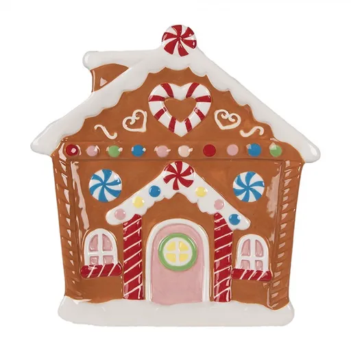 Dezertní keramický talířek perníková chaloupka Gingerbread House - 20*21*2 cm 6CE1784