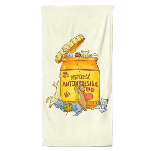 Osuška Antidepresiva – kočky (Velikost osušky: 100x170cm)