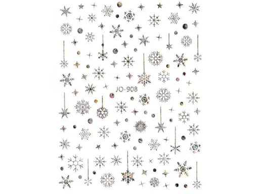Samolepky na nehty - Sněhové vločky holo JO-908