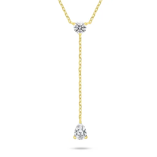 Brilio Silver Pozlacený dámský náhrdelník se zirkony NCL194Y