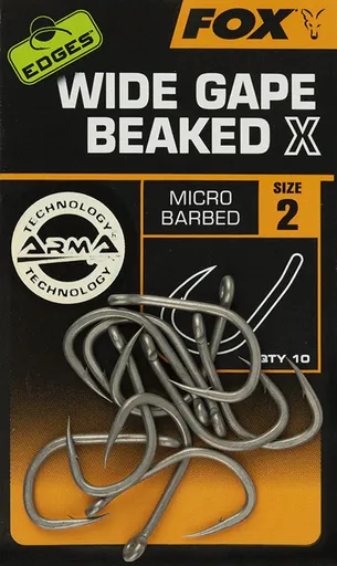 Fox Háčky Edges Wide Gape Beaked X Hooks 10ks - vel.2,Fox Háčky Edges Wide Gape Beaked X Hooks 10ks - vel.2