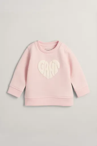 MIKINA GANT HEART GRAPHIC C-NECK CRYSTAL PINK