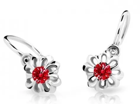 Cutie Jewellery Něžné dětské náušnice z bílého zlata C2208-10-X-2 červená