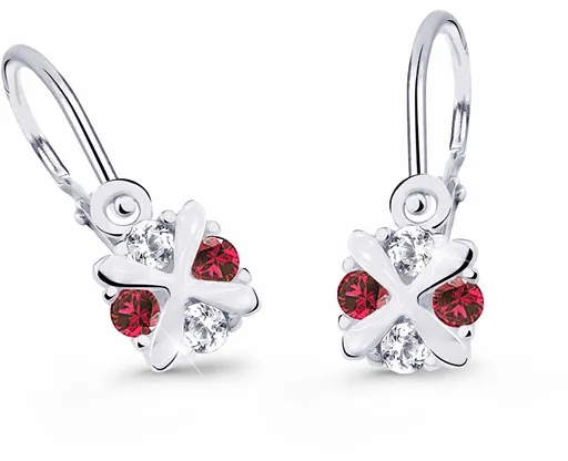 Cutie Jewellery Něžné dětské náušnice z bílého zlata C2753-10-X-2 červená