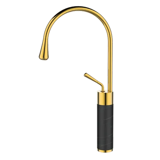 INVENA Umyvadlová baterie vysoká STONE černá/zlatá  BU-03-W17-V