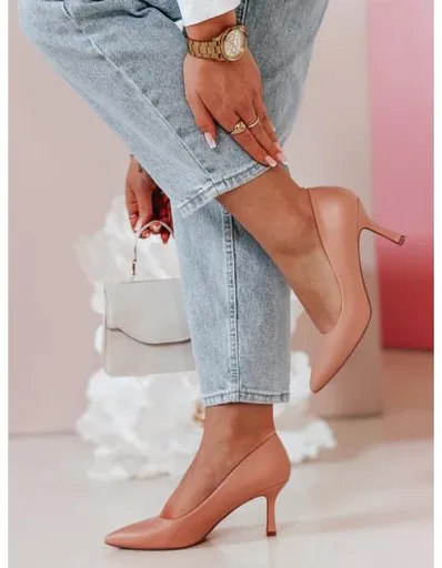 Dámské lodičky na podpatku LUMARA růžové