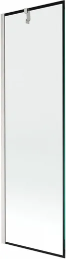 MEXEN/S Next vanová zástěna FIX 60 x 150, černá vzor, nikl kartáčovaná 895-060-000-00-70-97