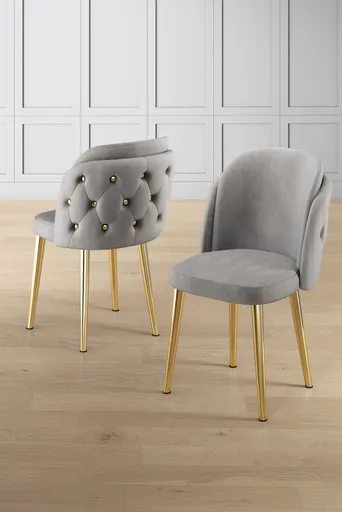 Sada židlí (6 kusů) Axle - Grey, Gold