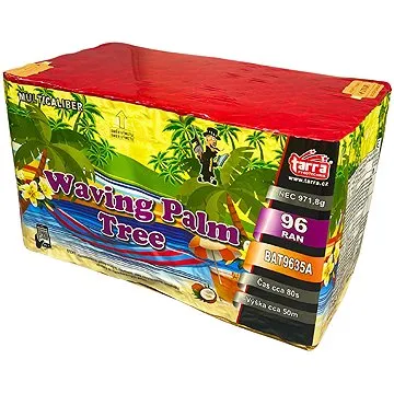 Ohňostroj - baterie výmetnic waving palm tree 96 ran  (8595596311620)