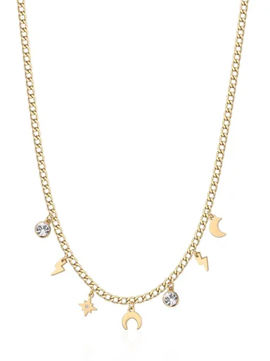 S'Agapõ Stylový pozlacený náhrdelník s přívěsky Message SSG06