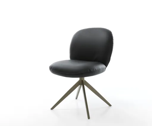 Jídelní židle Nube-Flex křížová podnož široká kov pravá kůže