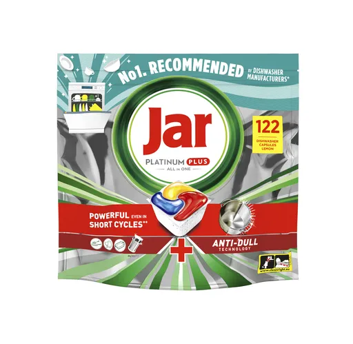 Jar Platinum Plus Lemon kapsle do myčky 122 ks