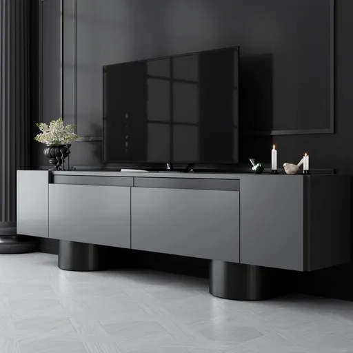 TV stolek Bohem - Anthracite, Black