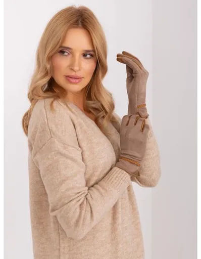 Dámské rukavice na dotek AFRIMA tmavě béžové