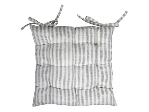 Taupe pruhovaný podsedák s výplní Nimes Seat - 40*40 cm Chic Antique