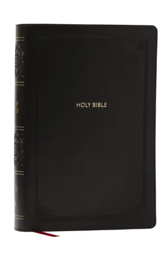 NKJV Giant Print End-of-Verse Reference Bible, Black Leathersoft, Red Letter, Comfort Print (Thumb Indexed) - Thomas Nelson