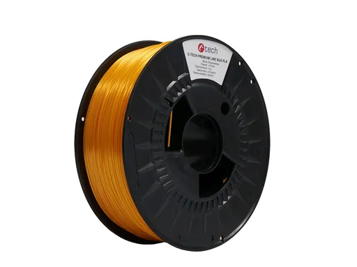 C-Tech 3DF-P-SPLA1.75-2000 3D filament, PREMIUM LINE, Silk PLA, žlutooranžová, RAL2000, 1,75mm, 1kg
