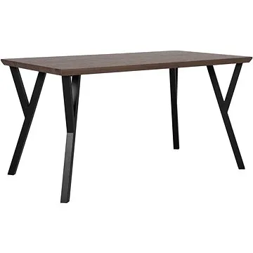 Jídelní stůl 140 x 80 cm, tmavé dřevo s černým BRAVO, 168938 (beliani_168938)