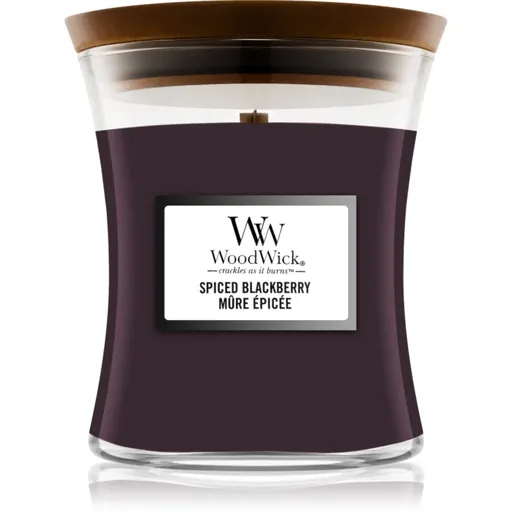 Woodwick Spiced Blackberry vonná svíčka s dřevěným knotem 275 g