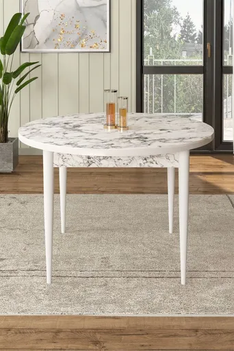Jídelní stůl Rox - White Marble, White