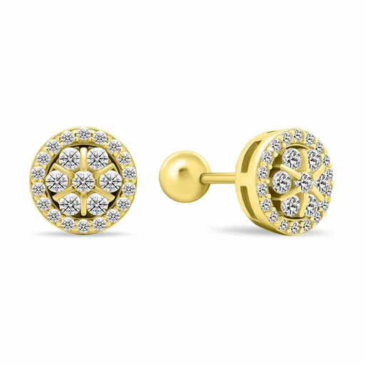 Brilio Silver Blyštivé pozlacené náušnice se zirkony EA490Y